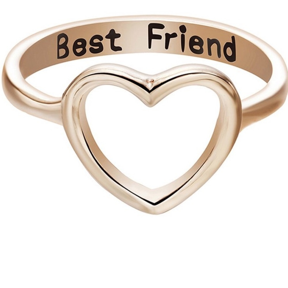 🆕gold best  friends heart ring